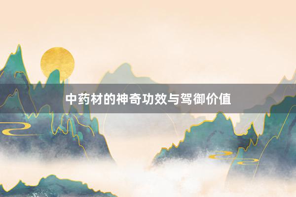 中药材的神奇功效与驾御价值